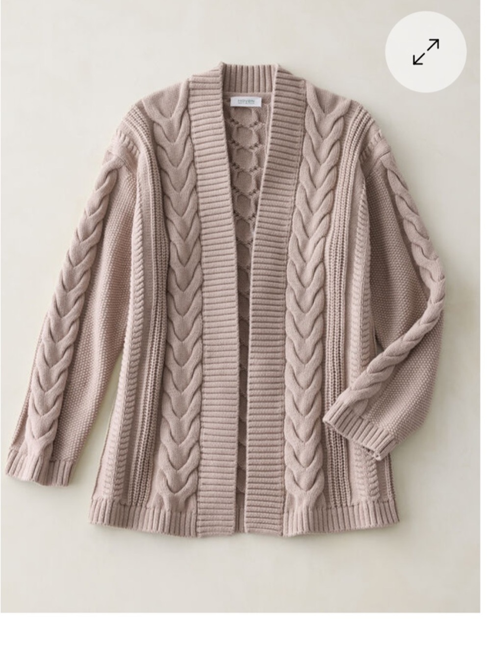 New Haven Well Within Organic Cotton Cable Cardigan casual knit lux spring $130